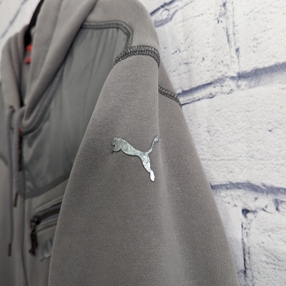 PUMA Ducati Colab Gray Jacket Hoodie Sweatshirt Men's Size XL (fitted Large too) - Picture 5 of 10